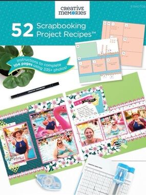 Creative Memories 52 Scrapbooking Project Recipes Kit - Teal & Green & Pink